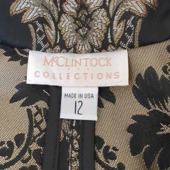 McClintock‎ Collection Vintage Womens Tapestry Jacket Sz 12 Witchy Metallic Gold - Picture 5 of 9